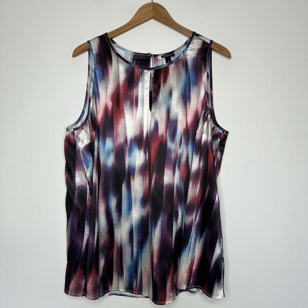 Torrid Swing Tank Top Size 2X Dye Stripe Tunic Sleeveless Purple Blue